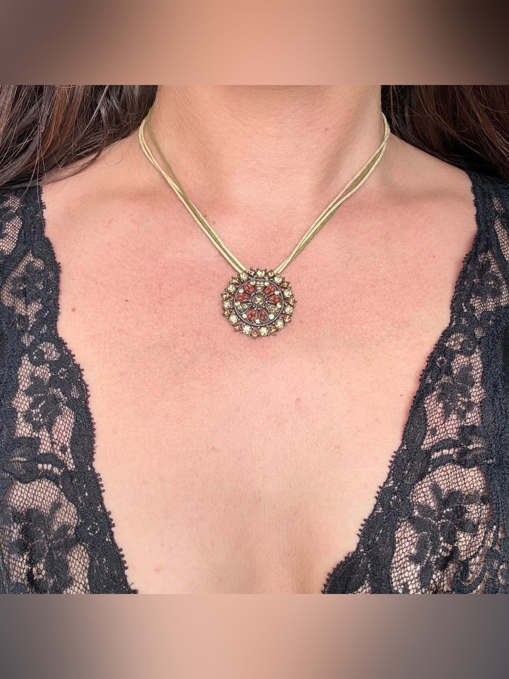 Lia Sophia Praline Necklace Y2K Fairycore Vintage Floral Fall